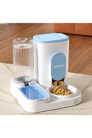2'si 1 Arada Hazneli Kedi Ve Köpek Mama Kabı & Su Sebili 2.4 L Mama Haznesi 1.3 L Su Haznesi