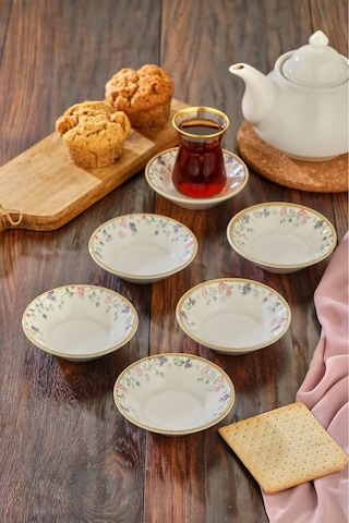 Cooker 6'lı Desenli Porselen Çay Tabağı Diğer