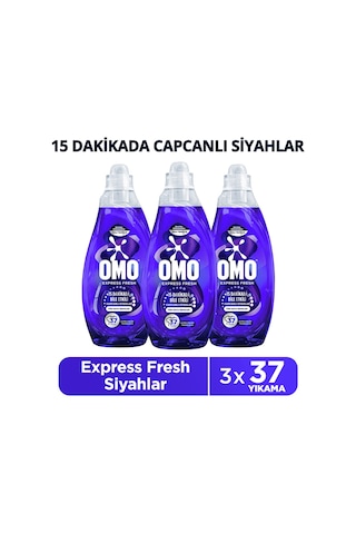 Omo Express Fresh Capcanlı Siyahlar Tüm Koyu Renkler Sıvı Çamaşır Deterjanı 1480 Ml X3 Diğer