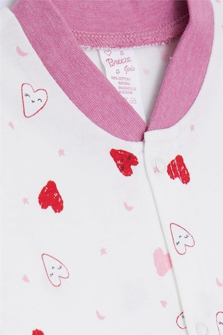 Breeze Kız Bebek Patikli Tulum Sevimli Renkli Kalp Desenli 0 3 Ay 6 Ay, Ekru Ekru