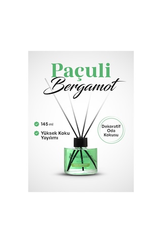 Paçuli & Bergamot Yüksek Koku Yayılımlı Dekoratif Bambu Çubuklu Oda Kokusu 145 Ml Diğer