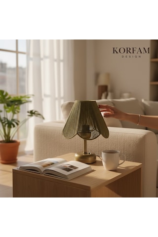 Rosalinda Modeli - Yeşil Çiçek Şeklinde Kablosuz Pilli Masa & Gece Lambası Çok Renkli