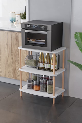 Mutfak Standı Mutfak Rafı Mutfak Bangosu Mikrodalga Dolabı -beyaz