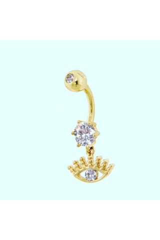 Altın Göbek Piercing 14 Ayar Sallantılı Göz