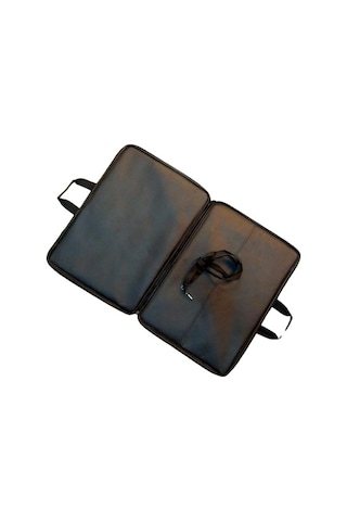 Askılı, Fermuarlı 50x70 Resim Çantası Su Geçirmez Ketenli Kumaş 55x75 Proje Çantası Körüklü Çift Bölme Haki