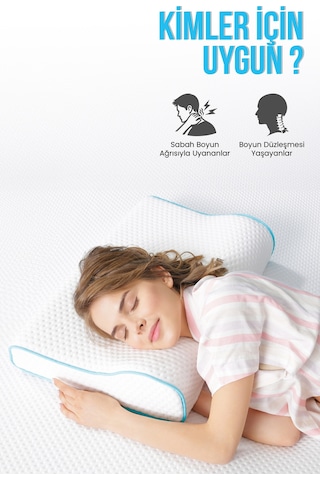 Viscofoam Yüksek Boyun Destekli Ortopedik Yastık Visco Yastık 58x39x12-8.5cm
