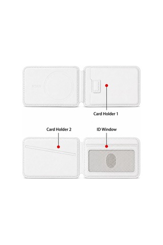 Magsafe Cüzdan Kartlık Güçlü Manyetik Standlı Telefon Kartlığı İphone Uyumlu Deri Cüzdan Beyaz-14913