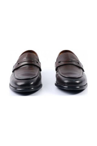 Tuna Hakiki Deri Kahverengi Loafer Erkek Ayakkabı - E4644 Kahverengi
