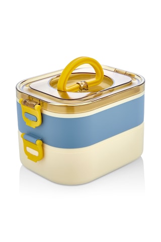 Yeni Nesil Sefer Tası Lunch Box Beslenme Kabı Saklama Kutusu Mavi