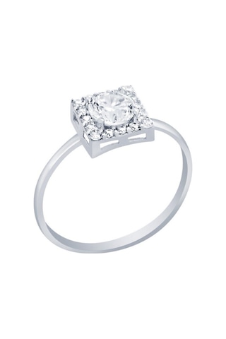 Diamond Line - Gülaylar - Beyaz Altın 14 Ayar Koleksiyon Yüzük