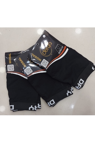 Derya Erkek Modal Süper Fit Kemerli Boxer 3 Adet Siyah