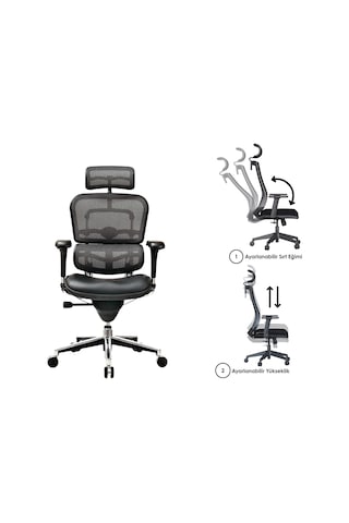 Casella Enjoy Fileli Yönetici Koltuğu Ofi S Koltuğu Ergonomik, Şık Ve Fonksiyonel Siyah