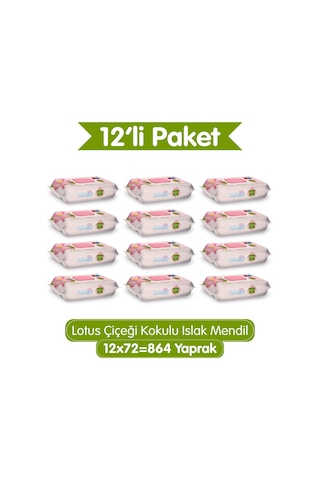 Paddlers Lotus Çiçeği Kokulu Islak Mendil 864 Yaprak (12x72) – Koli