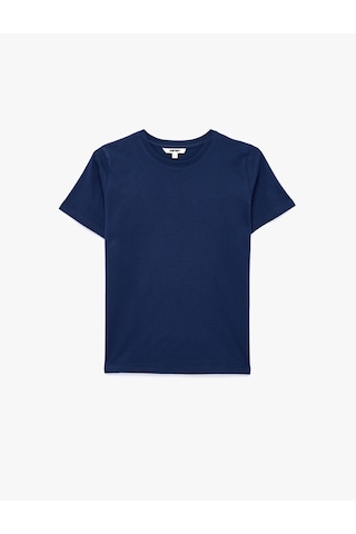 Koton Regular Fit Pamuklu Kısa Kollu Bisiklet Yaka Basic Tişört Lacivert 6sak60004ek
