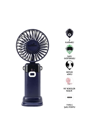 Dawreek Bt0259 Led Göstergeli El Fanı Lacivert