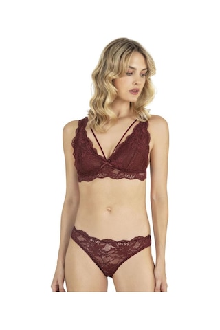 Fabony Bayan Dantelli Bralet Sütyen Külot Takımı 4240 Bordo