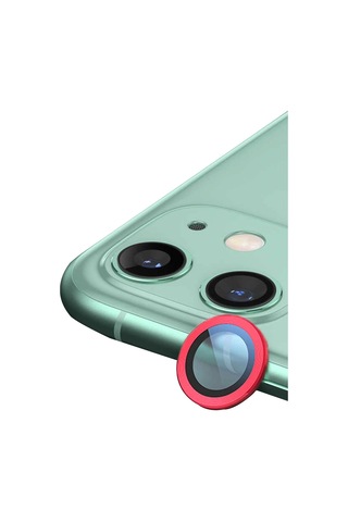 Mey İthalat Apple, Uyumlu iPhone 12 Raze Metal Kamera Lens - Kırmızı