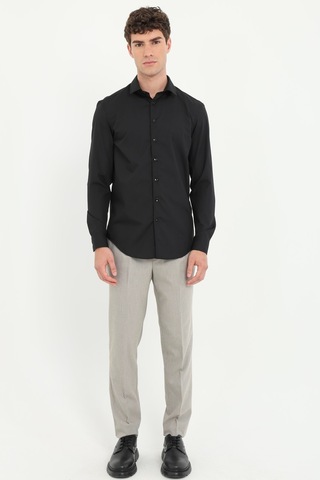 Dufy Erkek Slim Fit Uzun Kol Siyah Gömlek-25811 SİYAH