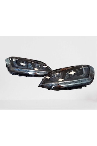 Volkswagen Golf 7 Uyumlu Yedek Parça U Led Far Silver Hareketli