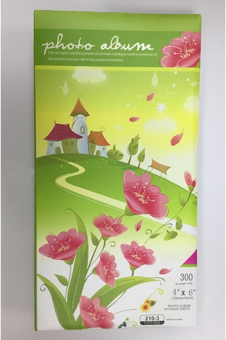 10 x 15 CM 300'lük Kaliteli Çiçek Desenli Fotoğraf Albümü