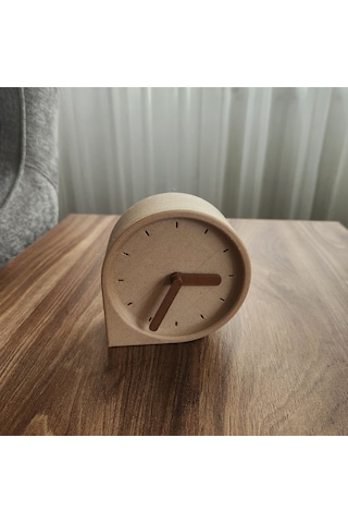 Cove Clock Dekoratif Masa Saati Modern 3d Baskı Saat Açık Ahşap