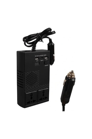 Olesson 1664 Dc 12-24v 200w Oto Araç Power İnverter 1x Çakmak Girişi - 1x Type-c - 2x Usb - 2x 220v