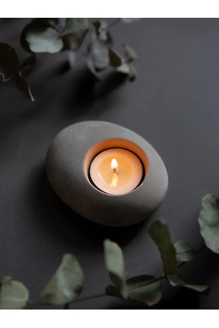 Green Story Çay Mumları İçin Şamdan 164610854 Açık Gri