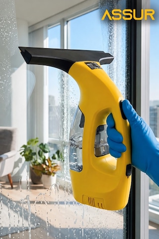 Assur Şarjlı Cam Silme Temizleme Makinesi Spreyli Ve Vakumlu 200 Ml Kapasiteli-3273