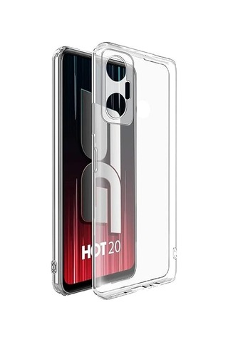 Kvy İnfinix Hot 20 5g Kamera Korumalı Süper Silikon Kılıf Şeffaf