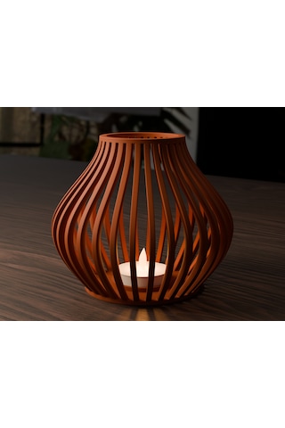 Twin Store 3d Baskı Oluklu Dalga Formlu Fener Tealight Mumluk Heykelsi Dekoratif Mum Tutucu Bzstwın Çok Renkli