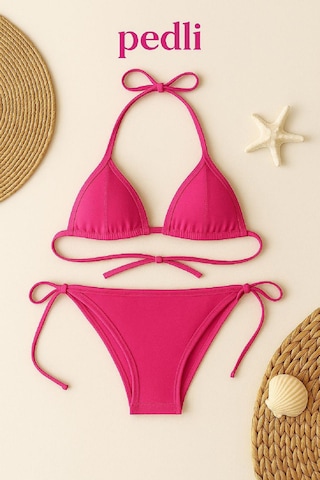 Epilons Zenvial Kadın Fuşya Yandan Bağlamalı Bikini Mayo Takımı Zenviall2