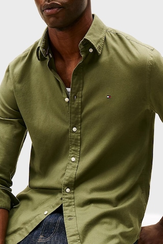 Tommy Hilfiger Erkek Gömlek Mw0mw40469 Plı Yeşil Yeşil