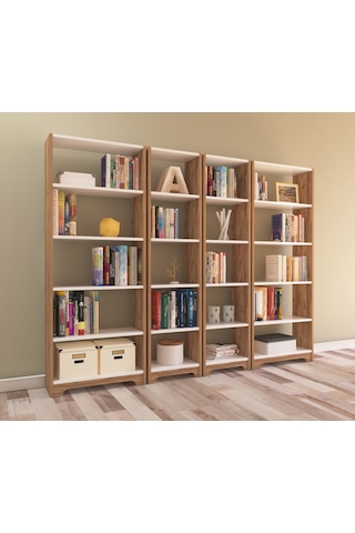 Nur Mobilya 4'lü Kitaplık Seti Arkalıksız Modeldir