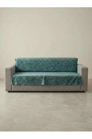 Sofline Kaymaz Tabanlı Tay Tüyü Çekyat, Koltuk, Kanepe Örtüsü 175x210cm Mavi