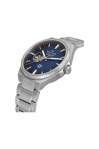 Nacar Safir Cam Klasik Gümüş Erkek Kol Saati Nc33-258378-alm