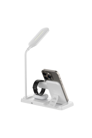 Bix Bxmw8 15w Manyetik Kablosuz Led Lambalı Şarj Standı Beyaz