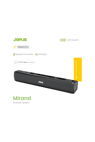 Jopus Mirand Bluetooth Sound Bar Double Speaker Hoparlör