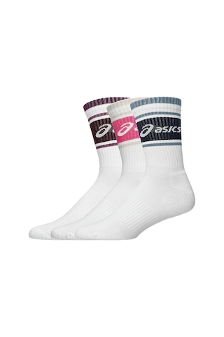 Asics 3 Pack Logo Crew Unisex Beyaz Koşu Çorap 3033c295-500