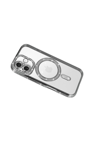 Apple, Uyumlu iPhone 17 Joke Simli Magneticsafe Kılıf Gümüş