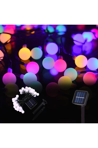 Çok Renkli Kamp Güneş Dize Işık Açık 200 Led Küçük Top Işık Bahçe Noel Partisi Dekorasyon Peri Masalı Dekoratif Led Işık 56790502 Çok Renkli