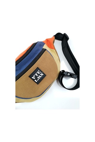 Vatkalimon Unisex Renkli Kahverengi Omuz ve Bel Çantası
