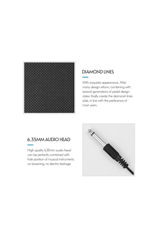 Suofeng J-01-6.35 6.35mm Bağlantılı Dayanıklı Ve Kaymaz Tek Pedal, Elastik Abs Malzeme İle Elektronik Enstrümanlar İçin