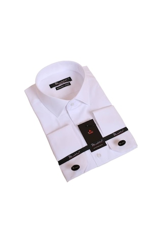 Dicotto Beyaz Ekstra Dar Kesim Likralı Esnek Micro Kumaş Kol Düğmeli Slim Fit Erkek Gömlek - 195-1 001