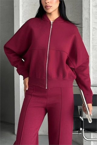 Neşeli Butik Kadın Pamuklu Kışlık Rahat Kesim Eşofman Takımı Nbg112 Bordo