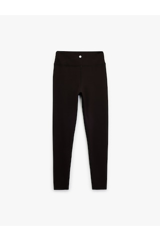 Koton Yüksek Bel Skinny Fit İnterlok Dikiş Detaylı Spor Tayt Siyah 6wak40046nk SiYAH