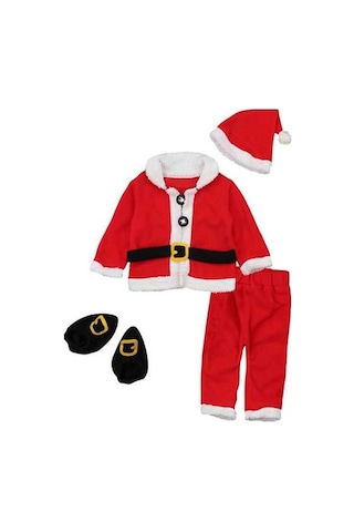 Carrier Suntek Seti Noel Kostüm Kız Erkek Bebek Baba Adet 4 Sb Kırmızı