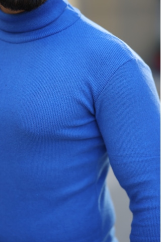 Ribac 3'lü Paket Erkek Boğazlı Balıkçı Triko Kazak Siyah-indigo-bej Çok Renkli