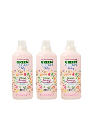 U Green Clean Baby Organik Lavanta Yağlı Bitkisel Çamaşır Yumuşatıcı 3 x 1 L
