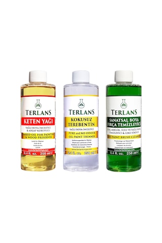 Terlans Yağlı Boya Seti Yardımcı Malzemeler 3 X 250 Ml