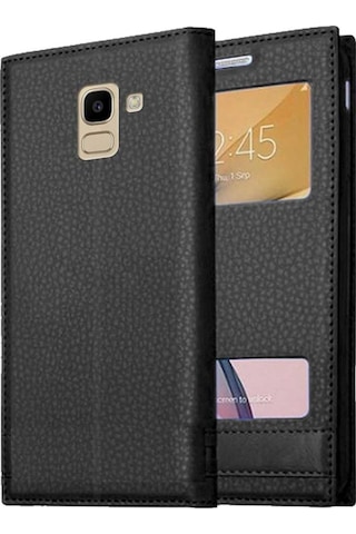 Samsung Galaxy J6 J600 Uyumlu Pencereli Kapaklı Magnum Kılıf